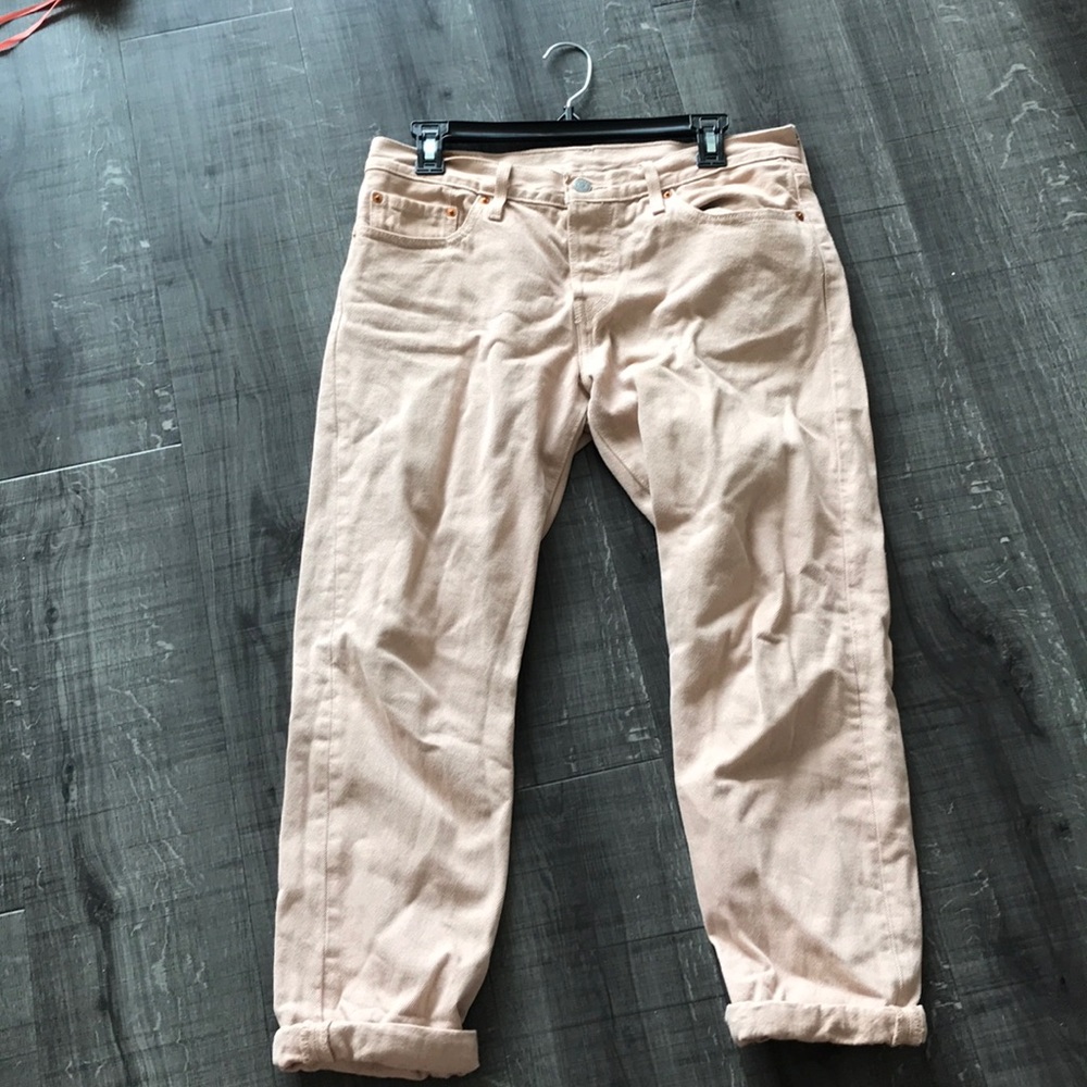 Levi's blush pink 501 CT jeans